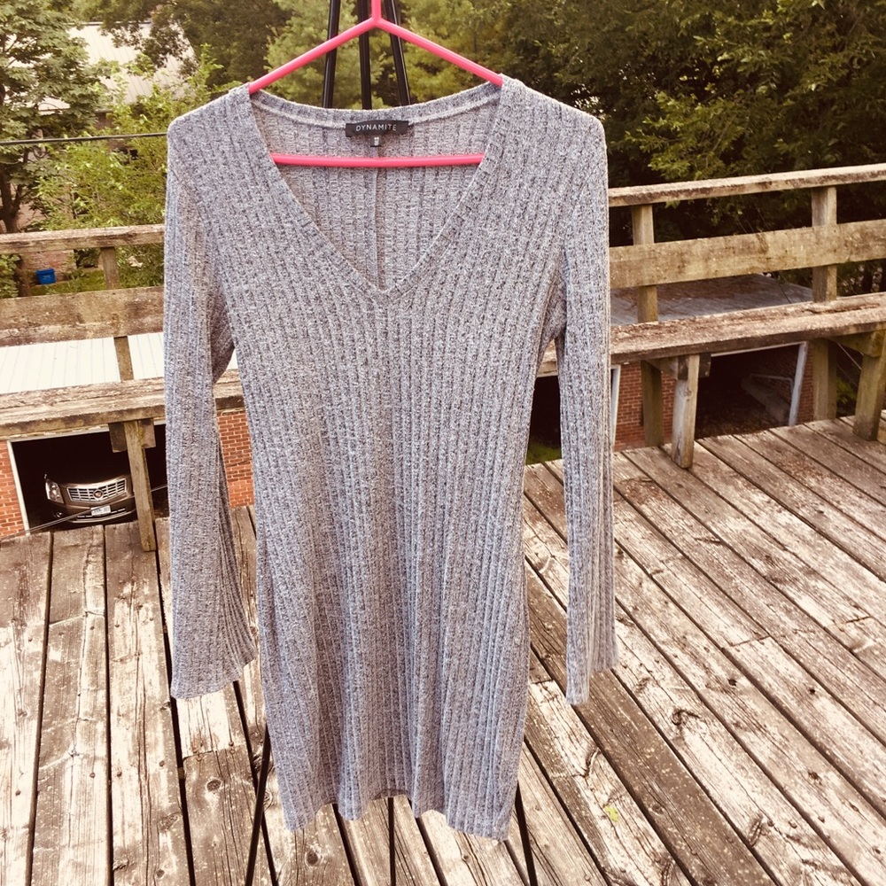 Dynamite Long-Sleeve Grey Dress (Size S)